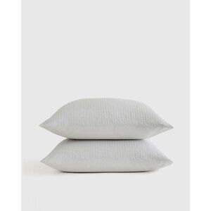 NWOT Quince Lux Organic Waffle Pillow Sham Set of 2 Light Grey King  20”x36”